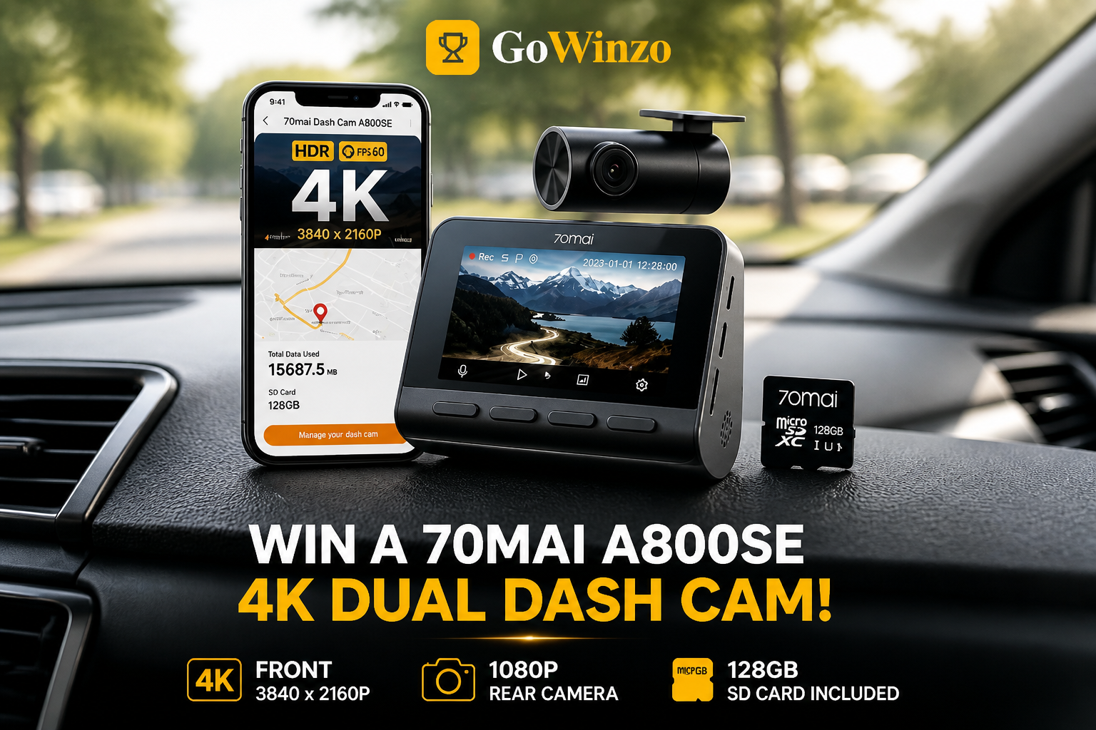 Win a 4K Dual Dash Cam or £80 Cash!